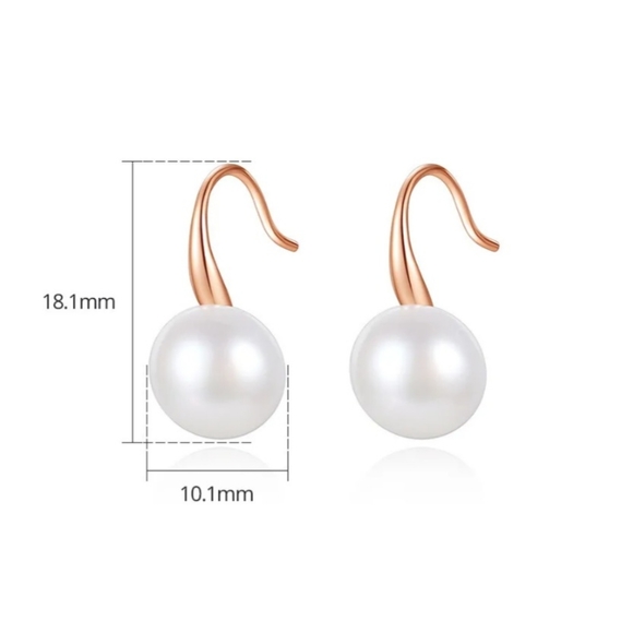 White Pearl Silver or Gold Elegant Luxury Sophisticated Dangly Hook Earrings - Picture 16 of 16
